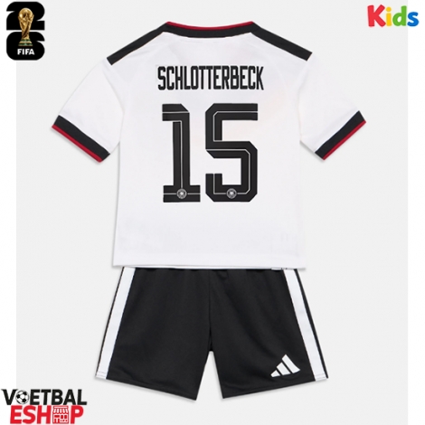 Duitsland Nico Schlotterbeck #15 Thuis tenue Kids WK 2026 Korte Mouw (+ Korte broeken)