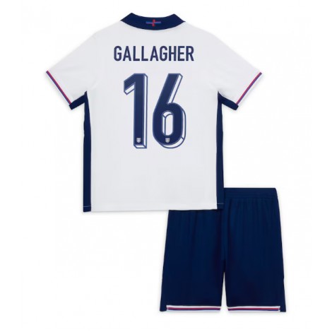 Engeland Conor Gallagher #16 Thuis tenue Kids EK 2024 Korte Mouw (+ Korte broeken)