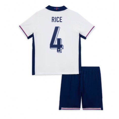 Engeland Declan Rice #4 Thuis tenue Kids EK 2024 Korte Mouw (+ Korte broeken)