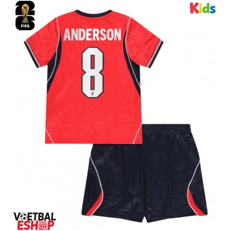 Engeland Elliot Anderson #8 Uit tenue Kids WK 2026 Korte Mouw (+ Korte broeken)