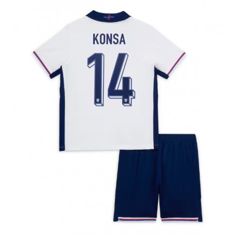 Engeland Ezri Konsa #14 Thuis tenue Kids EK 2024 Korte Mouw (+ Korte broeken)