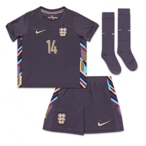Engeland Ezri Konsa #14 Uit tenue Kids EK 2024 Korte Mouw (+ Korte broeken)
