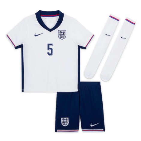 Engeland John Stones #5 Thuis tenue Kids EK 2024 Korte Mouw (+ Korte broeken)