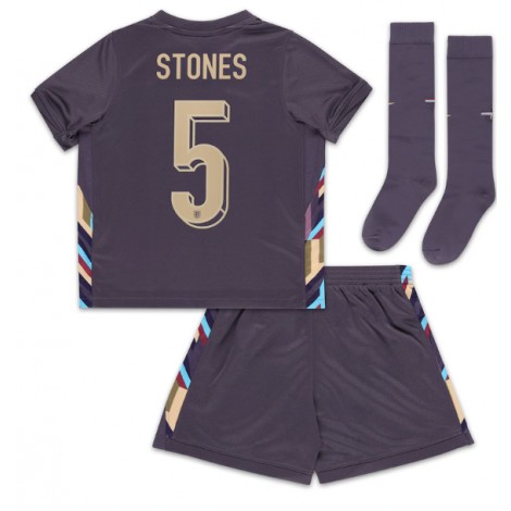 Engeland John Stones #5 Uit tenue Kids EK 2024 Korte Mouw (+ Korte broeken)