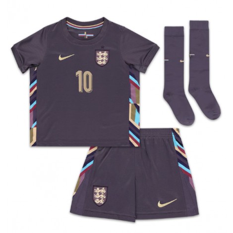 Engeland Jude Bellingham #10 Uit tenue Kids EK 2024 Korte Mouw (+ Korte broeken)