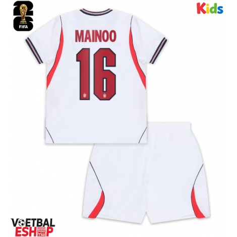 Engeland Kobbie Mainoo #16 Thuis tenue Kids WK 2026 Korte Mouw (+ Korte broeken)