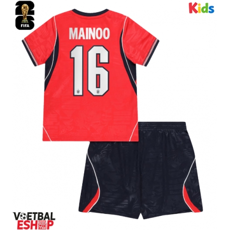 Engeland Kobbie Mainoo #16 Uit tenue Kids WK 2026 Korte Mouw (+ Korte broeken)