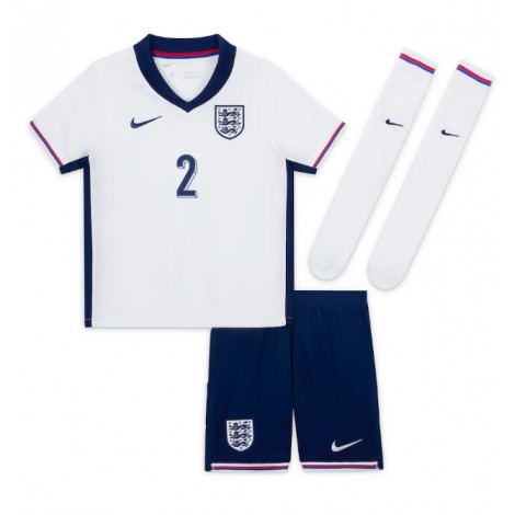Engeland Kyle Walker #2 Thuis tenue Kids EK 2024 Korte Mouw (+ Korte broeken)