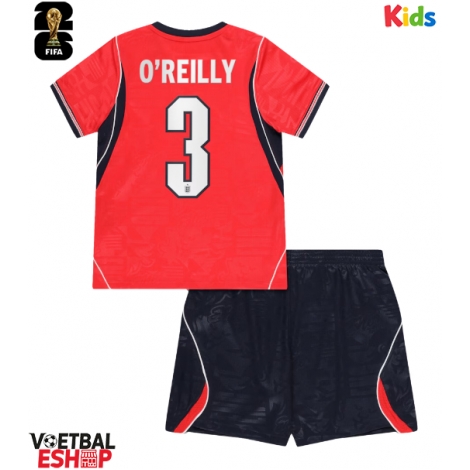 Engeland Nico O'Reilly #3 Uit tenue Kids WK 2026 Korte Mouw (+ Korte broeken)