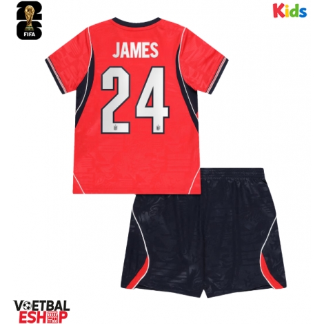 Engeland Reece James #24 Uit tenue Kids WK 2026 Korte Mouw (+ Korte broeken)