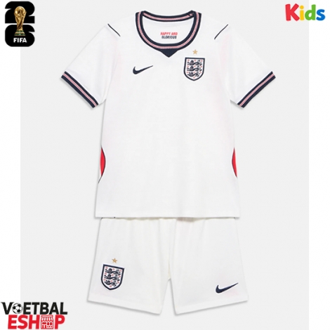 Engeland Thuis tenue Kids WK 2026 Korte Mouw (+ Korte broeken)