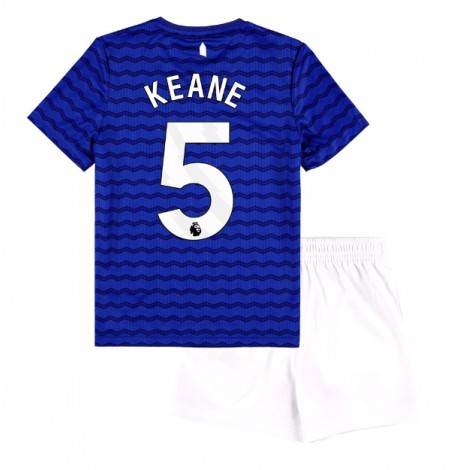 Everton Michael Keane #5 Thuis tenue Kids 2025-26 Korte Mouw (+ Korte broeken)