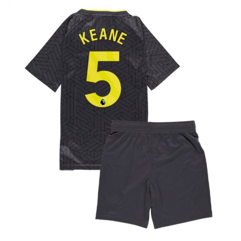 Everton Michael Keane #5 Uit tenue Kids 2024-25 Korte Mouw (+ Korte broeken)