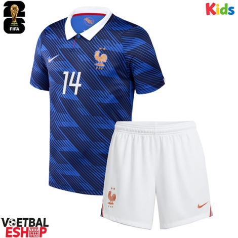Frankrijk Adrien Rabiot #14 Thuis tenue Kids WK 2026 Korte Mouw (+ Korte broeken)