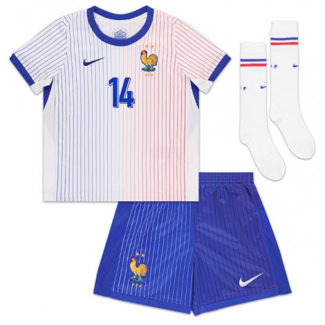 Frankrijk Adrien Rabiot #14 Uit tenue Kids EK 2024 Korte Mouw (+ Korte broeken)