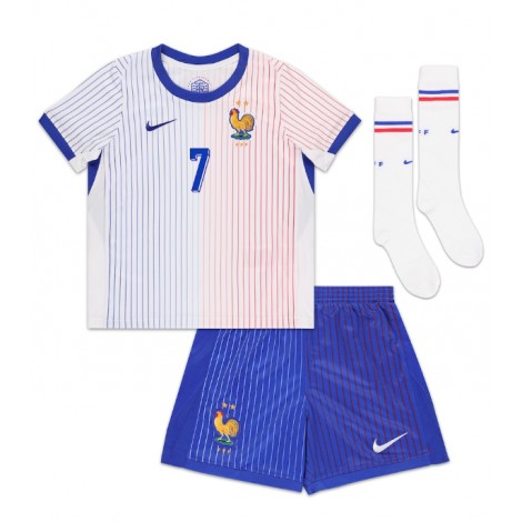 Frankrijk Antoine Griezmann #7 Uit tenue Kids EK 2024 Korte Mouw (+ Korte broeken)