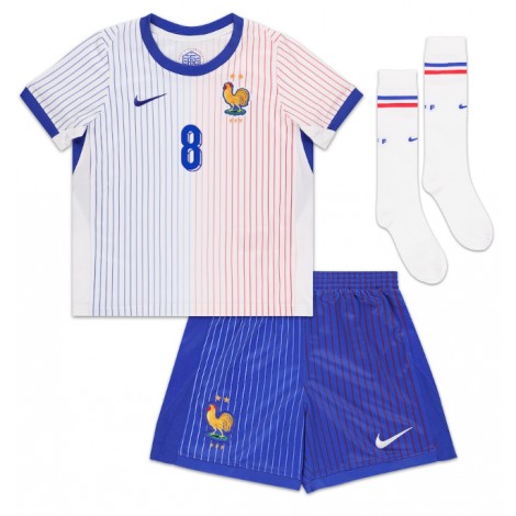 Frankrijk Aurelien Tchouameni #8 Uit tenue Kids EK 2024 Korte Mouw (+ Korte broeken)