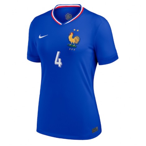 Frankrijk Dayot Upamecano #4 Thuis tenue Dames EK 2024 Korte Mouw Frankrijk Dayot Upamecano #4 Thuis tenue Dames EK 2024 Korte Mouw