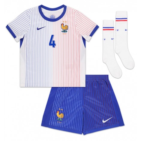 Frankrijk Dayot Upamecano #4 Uit tenue Kids EK 2024 Korte Mouw (+ Korte broeken)