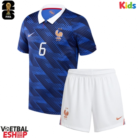 Frankrijk Eduardo Camavinga #6 Thuis tenue Kids WK 2026 Korte Mouw (+ Korte broeken)