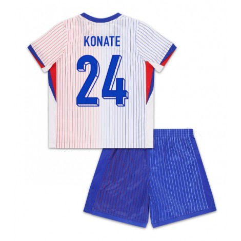 Frankrijk Ibrahima Konate #24 Uit tenue Kids EK 2024 Korte Mouw (+ Korte broeken)