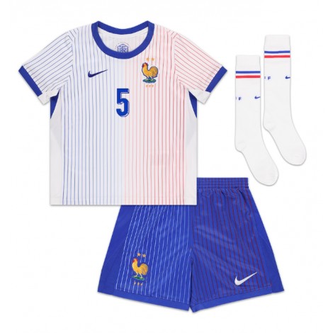 Frankrijk Jules Kounde #5 Uit tenue Kids EK 2024 Korte Mouw (+ Korte broeken)