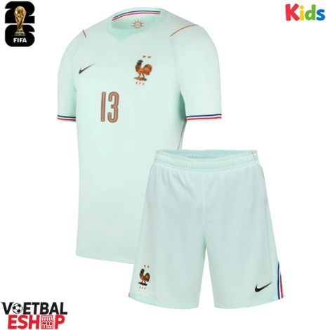 Frankrijk Jules Kounde #5 Uit tenue Kids WK 2026 Korte Mouw (+ Korte broeken)