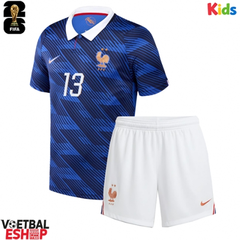 Frankrijk Kante #13 Thuis tenue Kids WK 2026 Korte Mouw (+ Korte broeken)