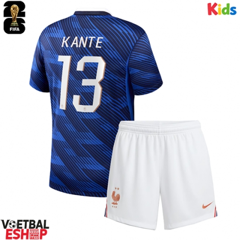 Frankrijk Kante #13 Thuis tenue Kids WK 2026 Korte Mouw (+ Korte broeken)