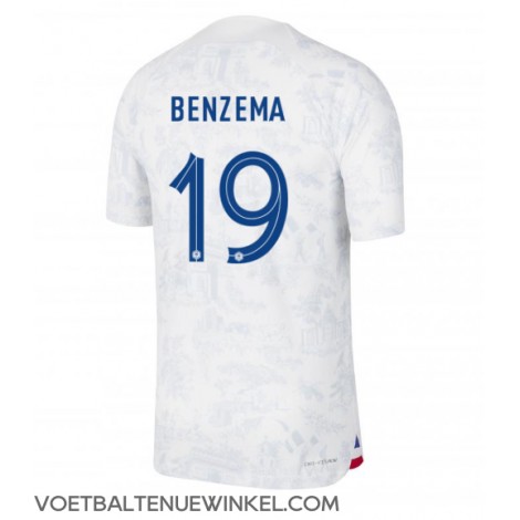 Frankrijk Karim Benzema #19 Uit tenue WK 2022 Korte Mouw