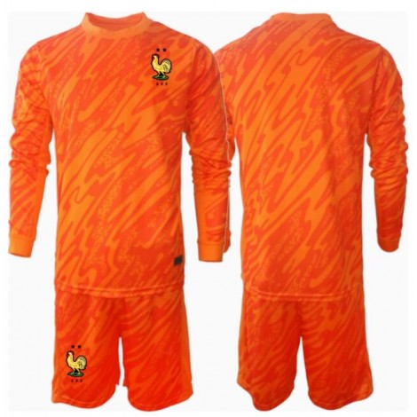 Frankrijk Keeper Uit tenue Kids EK 2024 Lange Mouw (+ Korte broeken)