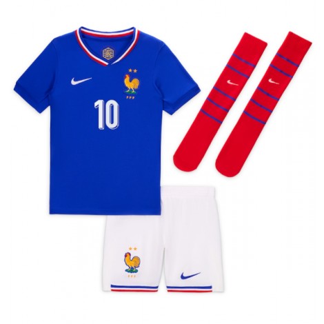 Frankrijk Kylian Mbappe #10 Thuis tenue Kids EK 2024 Korte Mouw (+ Korte broeken)