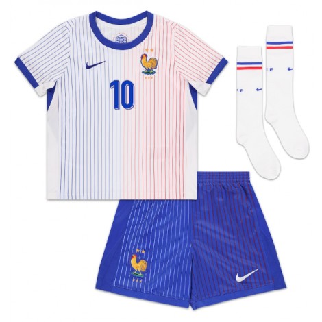 Frankrijk Kylian Mbappe #10 Uit tenue Kids EK 2024 Korte Mouw (+ Korte broeken)