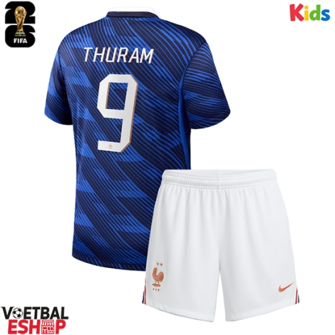 Frankrijk Marcus Thuram #9 Thuis tenue Kids WK 2026 Korte Mouw (+ Korte broeken)