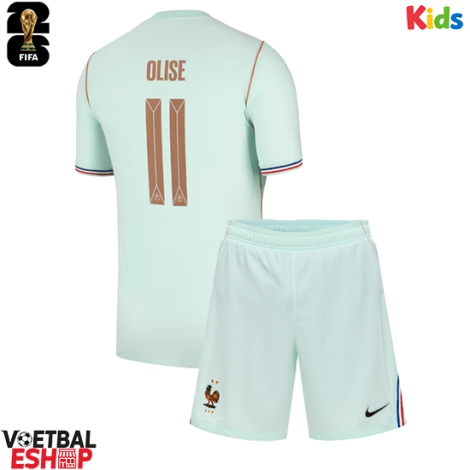 Frankrijk Michael Olise #11 Uit tenue Kids WK 2026 Korte Mouw (+ Korte broeken)
