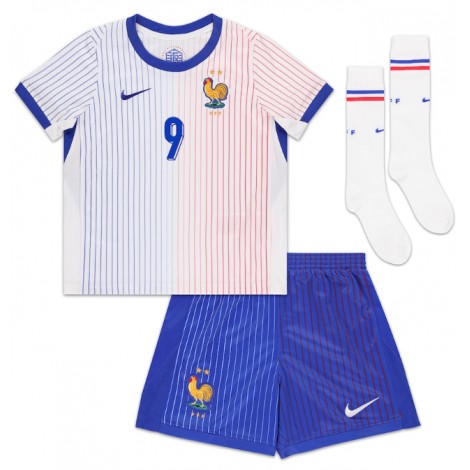 Frankrijk Olivier Giroud #9 Uit tenue Kids EK 2024 Korte Mouw (+ Korte broeken)