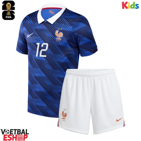 Frankrijk Randal Kolo Muani #12 Thuis tenue Kids WK 2026 Korte Mouw (+ Korte broeken)