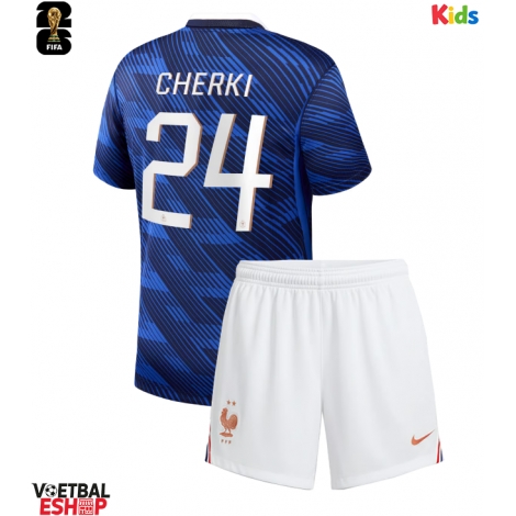 Frankrijk Rayan Cherki #24 Thuis tenue Kids WK 2026 Korte Mouw (+ Korte broeken)