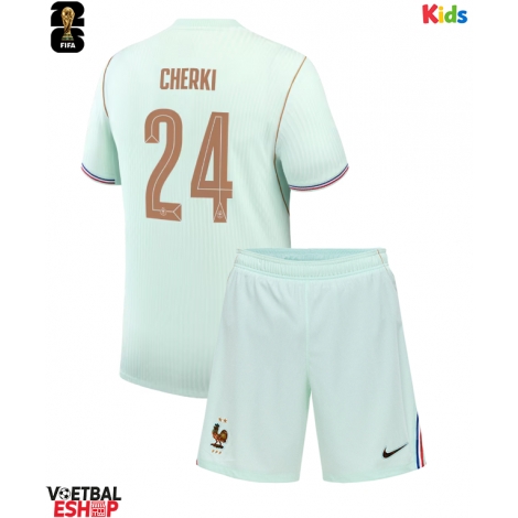 Frankrijk Rayan Cherki #24 Uit tenue Kids WK 2026 Korte Mouw (+ Korte broeken)