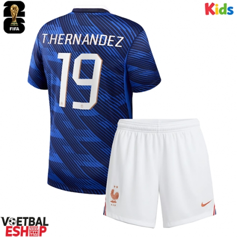 Frankrijk Theo Hernandez #19 Thuis tenue Kids WK 2026 Korte Mouw (+ Korte broeken)