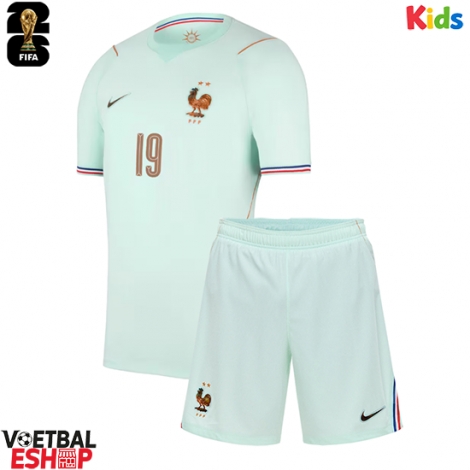 Frankrijk Theo Hernandez #19 Uit tenue Kids WK 2026 Korte Mouw (+ Korte broeken)