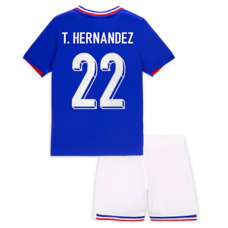 Frankrijk Theo Hernandez #22 Thuis tenue Kids EK 2024 Korte Mouw (+ Korte broeken)