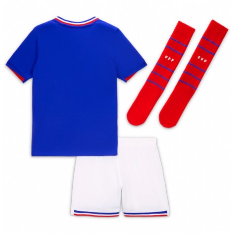 Frankrijk Thuis tenue Kids EK 2024 Korte Mouw (+ Korte broeken)