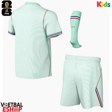 Frankrijk Uit tenue Kids WK 2026 Korte Mouw (+ Korte broeken)
