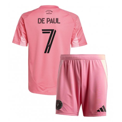 Inter Miami Rodrigo De Paul #7 Thuis tenue Kids 2025-26 Korte Mouw (+ Korte broeken)