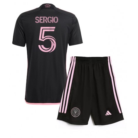 Inter Miami Sergio Busquets #5 Uit tenue Kids 2024-25 Korte Mouw (+ Korte broeken)