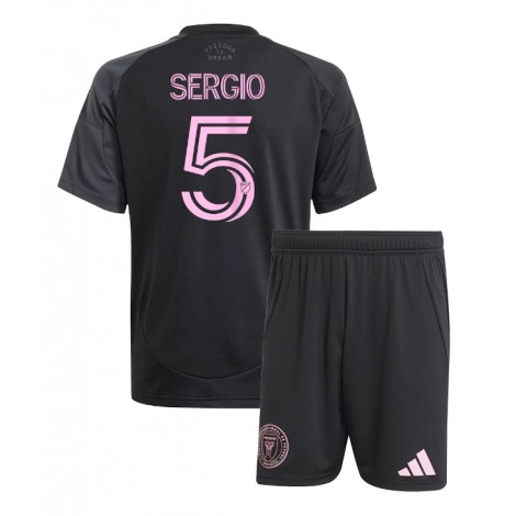 Inter Miami Sergio Busquets #5 Uit tenue Kids 2025-26 Korte Mouw (+ Korte broeken)