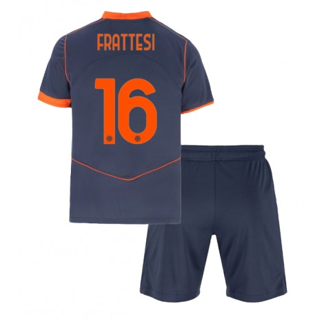 Inter Milan Davide Frattesi #16 Derde tenue Kids 2025-26 Korte Mouw (+ Korte broeken)