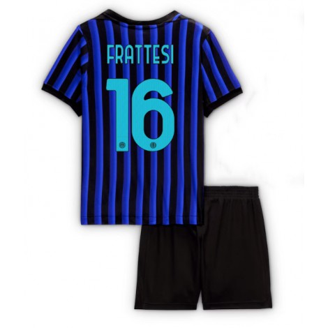 Inter Milan Davide Frattesi #16 Thuis tenue Kids 2025-26 Korte Mouw (+ Korte broeken)