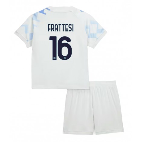 Inter Milan Davide Frattesi #16 Uit tenue Kids 2025-26 Korte Mouw (+ Korte broeken)